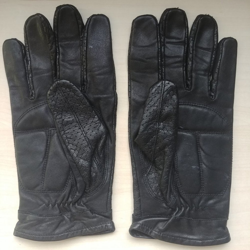 Olympia Perforated Leather Black Motorcycle Gloves Men XL - Picture 4 of 6